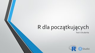 5 R dla początkujących  test t Studenta [upl. by Ainud872]