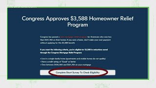 Verify Is there a congress Approved homeowner relief program for mortgage payments [upl. by Htederem]