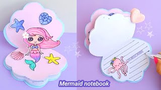 How to make mermaid notebook  DIY mermaid notebook  paper craft  DIY notebook  school craft [upl. by Iohk]