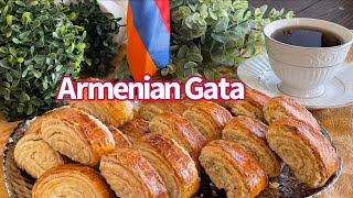 Armenian Gata recipe How to make Armenian sweet pastry Gata Nazook [upl. by Bowers717]