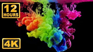 Abstract Liquid 12 Hours 4K Satisfaying Video Relaxing Music  Screensaver for Meditation Fluids [upl. by Ilysa]