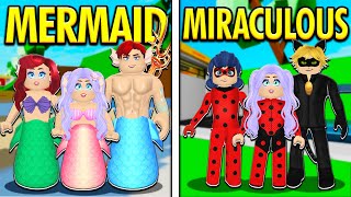 Mermaid Family vs Miraculous Family Roblox Brookhaven rp [upl. by Hillinck]