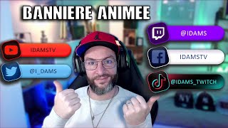 Bannière ANIMÉE réseaux sociaux pour Twitch Youtube GRATUITEMENT [upl. by Sartin]