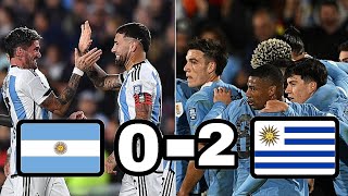 Argentina vs Uruguay highlights 2023  Argentina 0 Uruguay 2  world cup qualifier match [upl. by Ynahteb329]