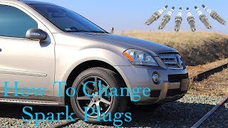 Mercedes Benz Spark Plug Change V8 ML W164  MrCarMAN [upl. by Phedra]