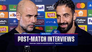 Amorim amp Guardiola speak as new Manchester rival is born  Sporting vs Man City  CBS Sports [upl. by Ali]