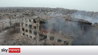 Ukraine War Drone footage shows Marinka devastation [upl. by Kinchen421]