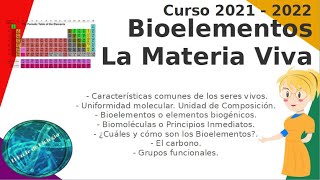 Bioelementos  La materia viva  ¿De qué están hechos los seres vivos [upl. by Toffey]