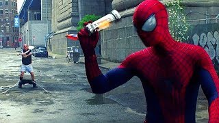 SpiderMan vs Rhino  The Amazing SpiderMan 2 2014 Movie CLIP HD [upl. by Yrrej65]