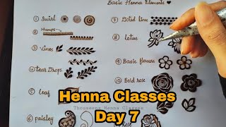 Henna Class day 7  Henna Classes by Thouseen  Learn some Basic Henna Elements with Thouseen syed [upl. by Opportuna]