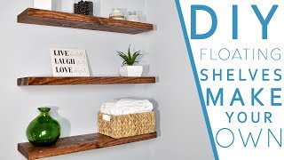 Easy DIY FLOATING SHELVES No bracket  DIY CREATORS [upl. by Lem]