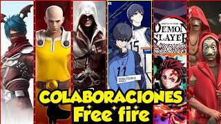 TODAS LAS COLABORACIÓN DE FREE FIRE DESDE SUS INICIOS  CUAL ES LA MEJOR [upl. by Ecitsuj467]