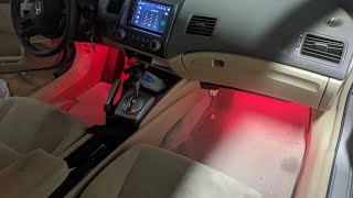 RGB car led strip light best and faster way to install [upl. by Glarum]