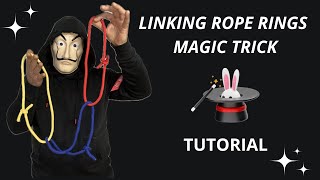 LINKING ROPE RINGS MAGIC TRICK TUTORIAL magic tricks viral trending viralvideo tutorial [upl. by Irrej]