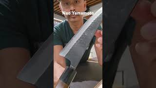 Nao Yamamoto Aogami Super KurouchiTsuchimeDamascus 240mm Gyuto Beefy workhorse grind but TBE [upl. by Welles]