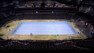 2012 US Swimming Team Trials Pool Myrtha Install Time Lapsewmv [upl. by Fessuoy657]