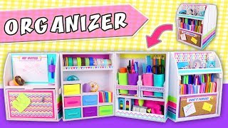 🗃 DESKTOP ORGANIZER DIY expandable from Cardboard 👉 Back to school  aPasos Crafts DIY [upl. by Ayotahc]