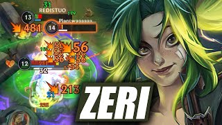 Wild Rift Zeri Gameplay in Season 12 Build amp Runes [upl. by Cacilie]