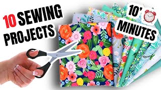 10 Sewing Projects To Make In Under 10 Minutes  easy Sewing for beginners [upl. by Kennan]