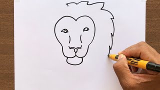 Beginners  How to Draw a Lion [upl. by Novad]