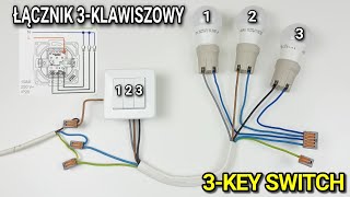 JAK PODŁĄCZYĆ ŁĄCZNIK 3KLAWISZOWY do instalacji elektrycznej oświetlenia Poradnik [upl. by Ecylahs527]