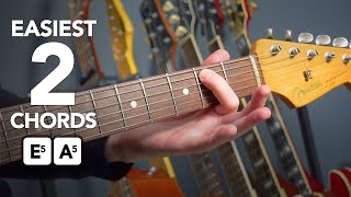 The EASIEST 2 Chords on ELECTRIC Guitar  1 Finger ONLY [upl. by Enenej]