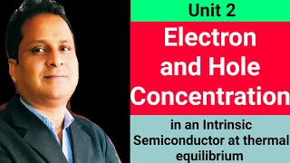 Unit 2 Electron and hole concentrations in intrinsic semiconductor at thermal equilibrium [upl. by Evoy255]