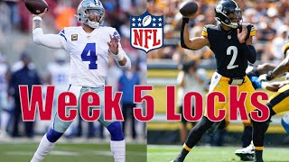 NFL Week 5 Betting Locks and Game Picks [upl. by Romalda646]