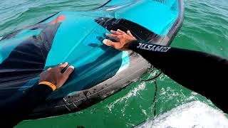 How to water start on a small Wing foil board some useful tips and tricks by Paulino Pereira [upl. by Attenyl22]