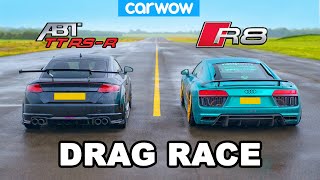 Audi R8 vs TT RSR Drag Race V10 vs ABTtuned 5cyl [upl. by Karolyn414]