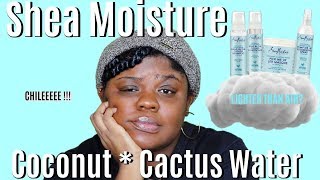 New Shea Moisture Coconut amp Cactus Water  Demo  Review  Lighter Than Air Volume Hmmmm [upl. by Asaph]