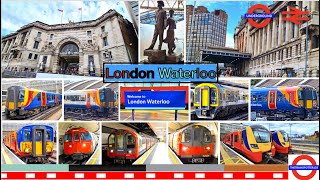 Trains at London Waterloo WAT Full Station WalkthroughGuide  SWML 24072022 [upl. by Llennahc]