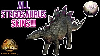 ALL STEGOSAURUS SKINS SHOWCASE 4K Jurassic World Evolution 2 [upl. by Skillern]