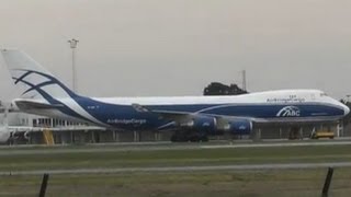 AirBridgeCargo B747 and more at Billund Airport FULL HD 1080p [upl. by Lleddaw]