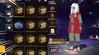 NARUTO CRATE 😱 OPENING 2000 BOXES AND 50 PACKAGES 📦 OLD PASS BOXES 👊NARUTO SKINS FREE FIRE [upl. by Wolfy]