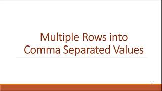 SQL  Multiple rows into comma separated values [upl. by Margarete]