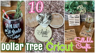 10 Amazing DOLLAR TREE DIY Cricut Crafts amp Hacks [upl. by Isaacson]