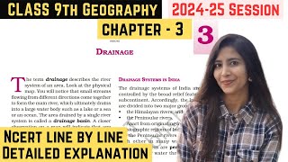 Drainage  Class 9th Geography Chapter  3  Complete Chapter Detailed Explanation [upl. by Nnylharas]