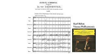 Beethoven Symphony No 6 in F major Op 68 quotPastoralquot Böhm amp VPO with Score [upl. by Narhet]