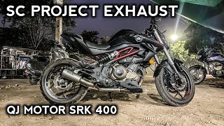 SC PROJECT EXHAUST INSTALLATION IN SRK 400  QJ MOTOR [upl. by Zetra589]