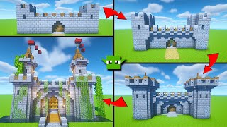 Minecraft  How to Build 3 Upgrades to a Castle Gate [upl. by Elison]