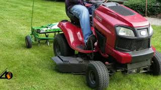 John Deere 40in Dethatcher  Core Aerator Combo Demonstration 2nd Use [upl. by Einhapets]