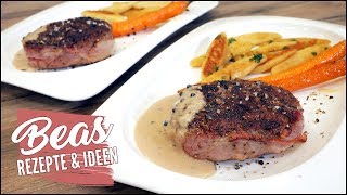 Rinderhacksteak Rezept mit Pfefferrahmsauce [upl. by Chrissy]