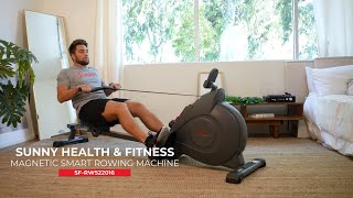 Sunny Health amp Fitness  SMART Magnetic Rowing Machine  SFRW522016 [upl. by Abdulla25]