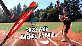 Hitting with the 2022 AXE AVENGE HYBRID BBCOR  Baseball Bat Reviews [upl. by Kerat]