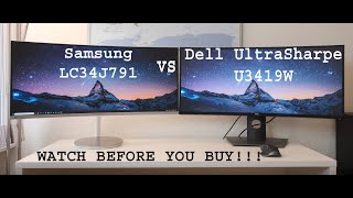 Ultrawide Curved Monitor Showdown ¦ Dell Ultrasharp U3419W vs Samsung Curved Ultrawide LC34J791 [upl. by Luapnaes]