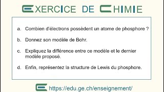 1C4Da Structure électronique de Bohr à Lewis exemple dexercice avec sa résolution [upl. by Eyma114]