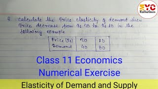 Calculate Price Elasticity of Demand  Numerical Exercise  Economics Class 11  Demand and Supply [upl. by Bowden156]