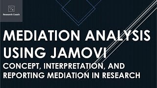 Mediation Analysis using JAMOVI Concept Interpretation and Reporting Mediation in Research [upl. by Pinkerton465]