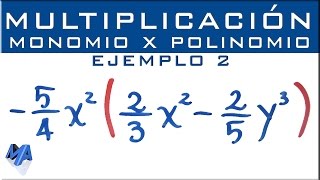 Multiplicación de expresiones algebraicas  Monomio por polinomio  Ejemplo 2 [upl. by Glavin]